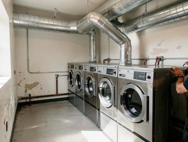 Southborough Dryer Vent Cleaning team performing large-scale commercial dryer vent cleaning in Southborough